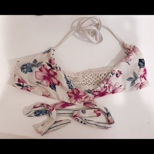 FLORAL PRINT FRANKIES BIKINI WRAP TOP